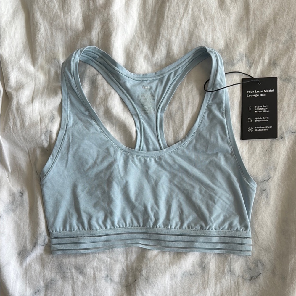Knix Blue Luxe Modal Lounge Bra with Racerback Design